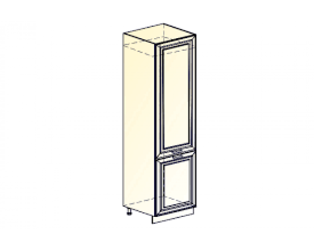 Мишель Шкаф-пенал 2 L600 (2 дв.гл.) (эмаль) (белый/кофейный)